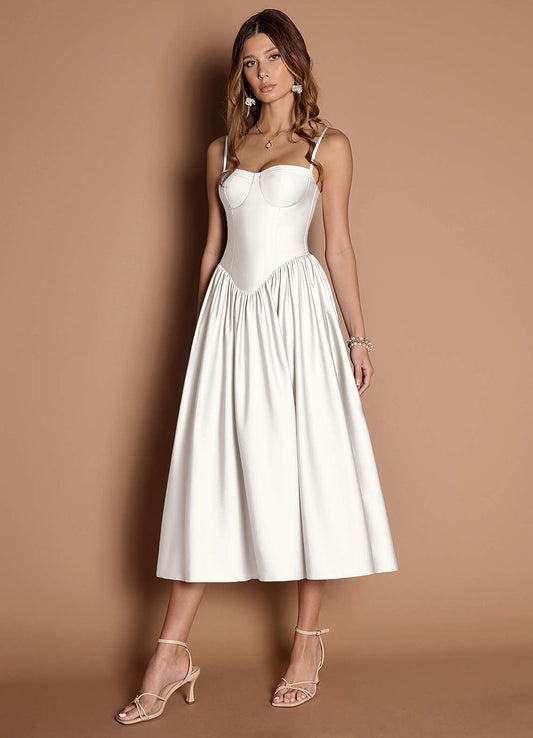 Silk Satin Midi Dress “Léna”